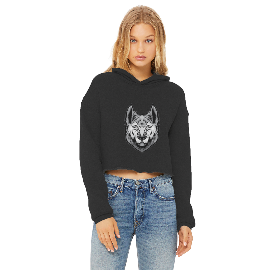 Sarté Ladies Cropped Raw Edge Hoodie