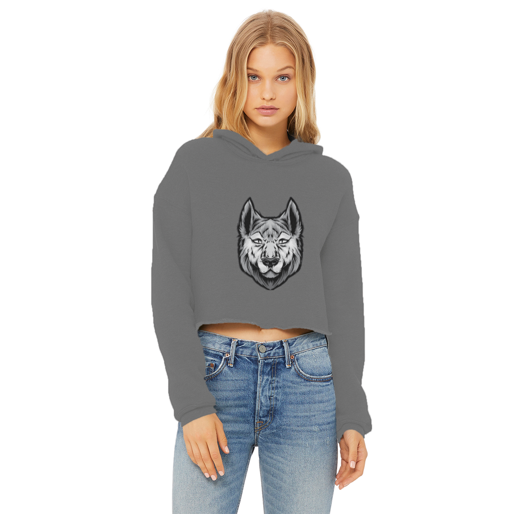 Sarté Ladies Cropped Raw Edge Hoodie